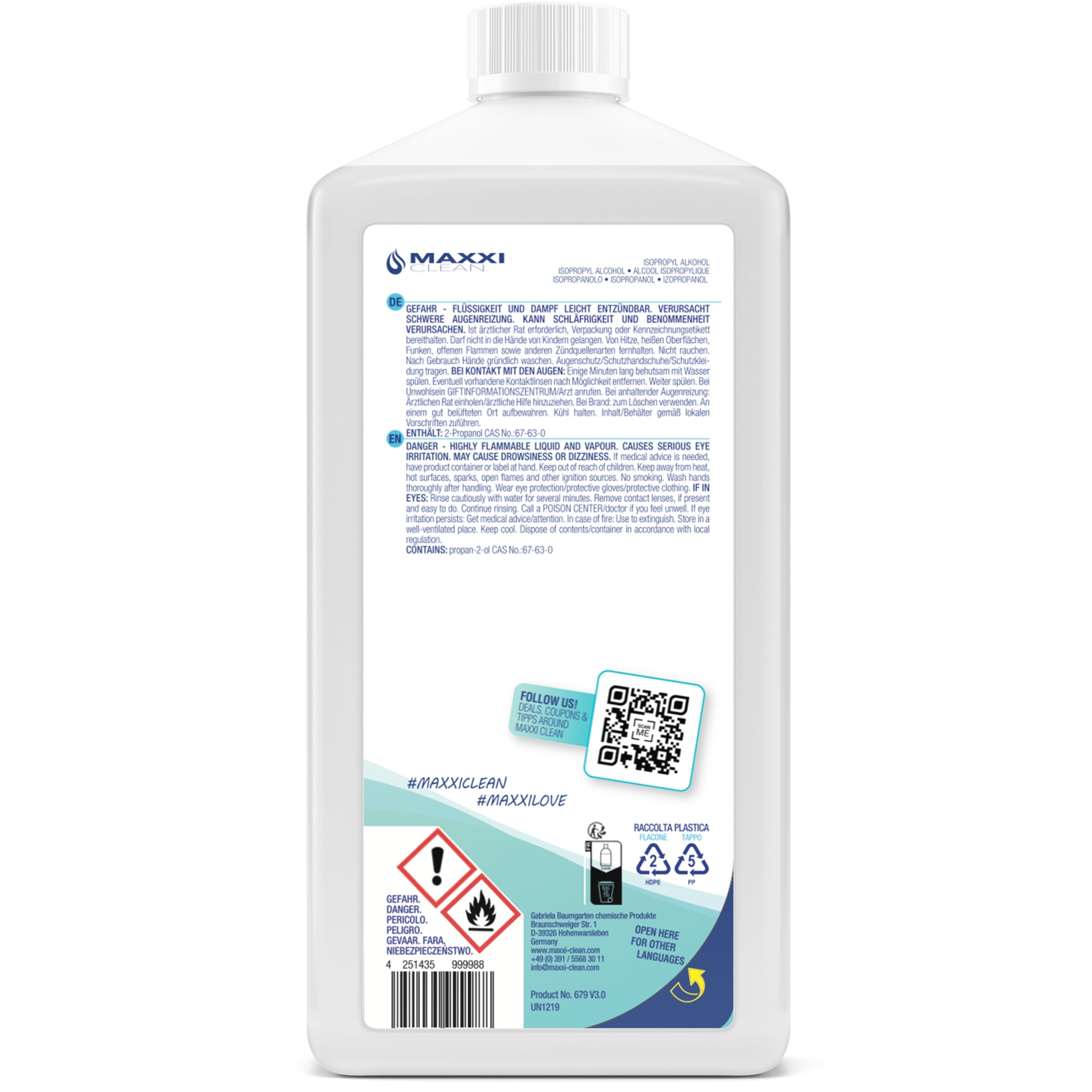 ISOPROPANOL 99,9 % 750 ml