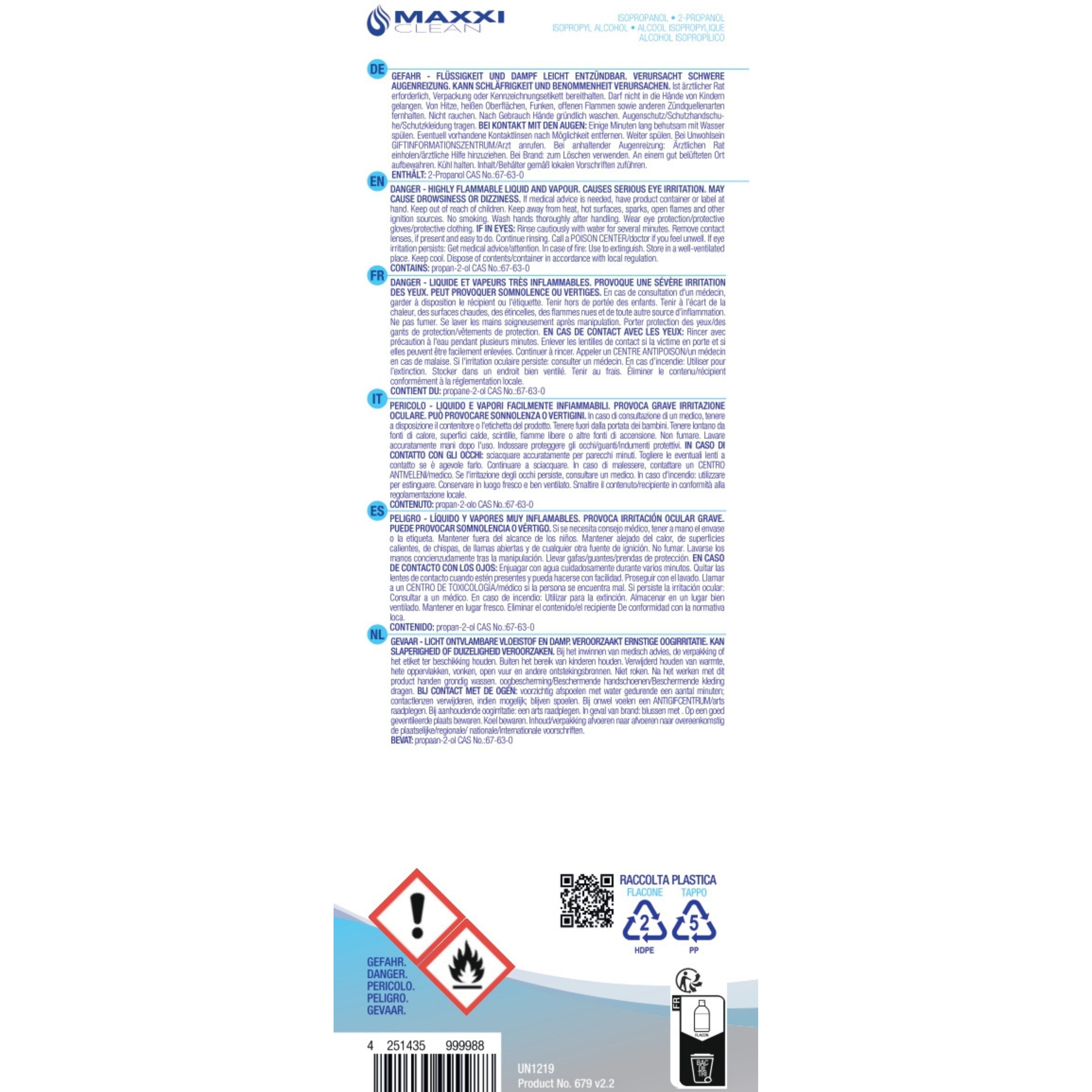 ISOPROPANOL 99,9 % 750 ml