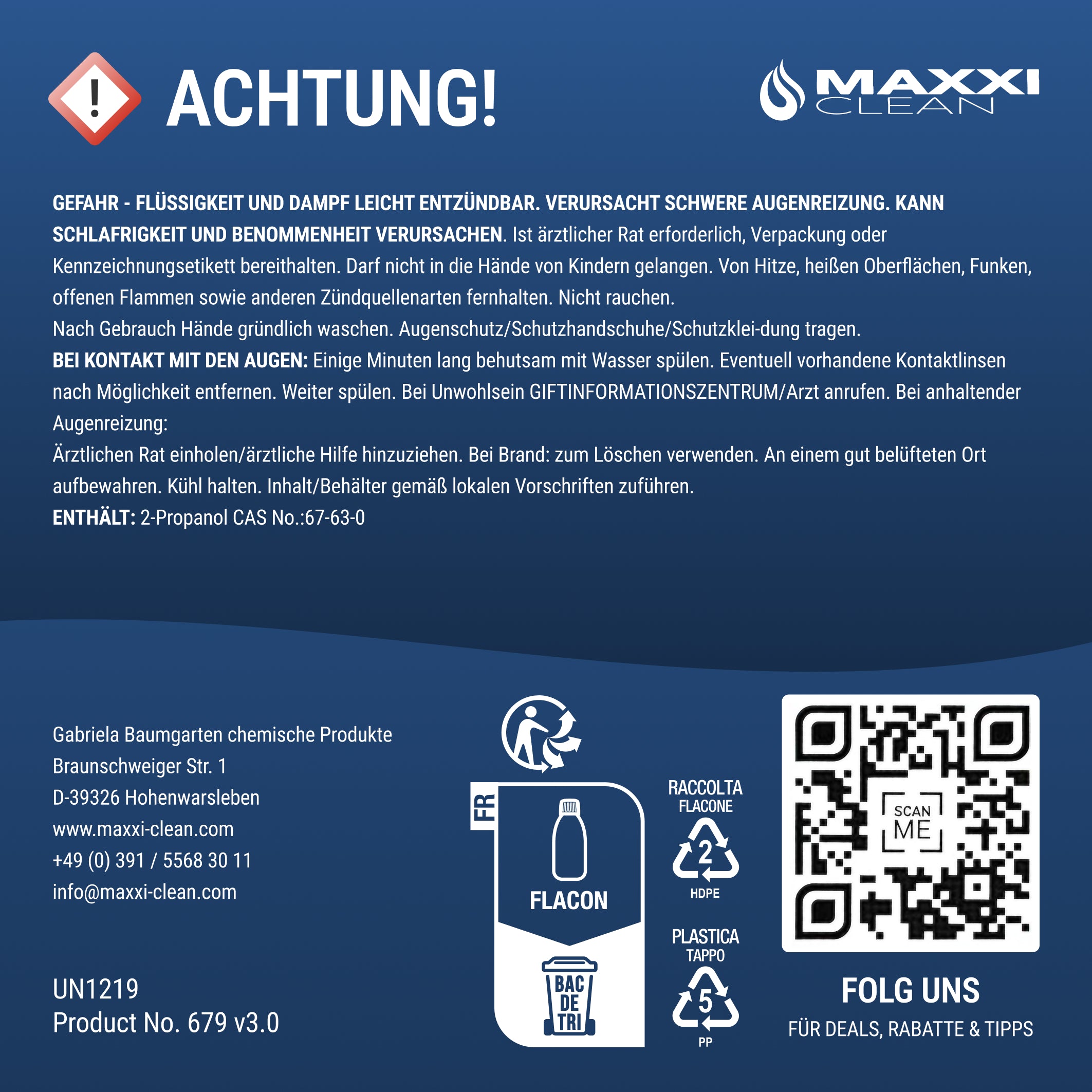 ISOPROPANOL 99,9 % 750 ml