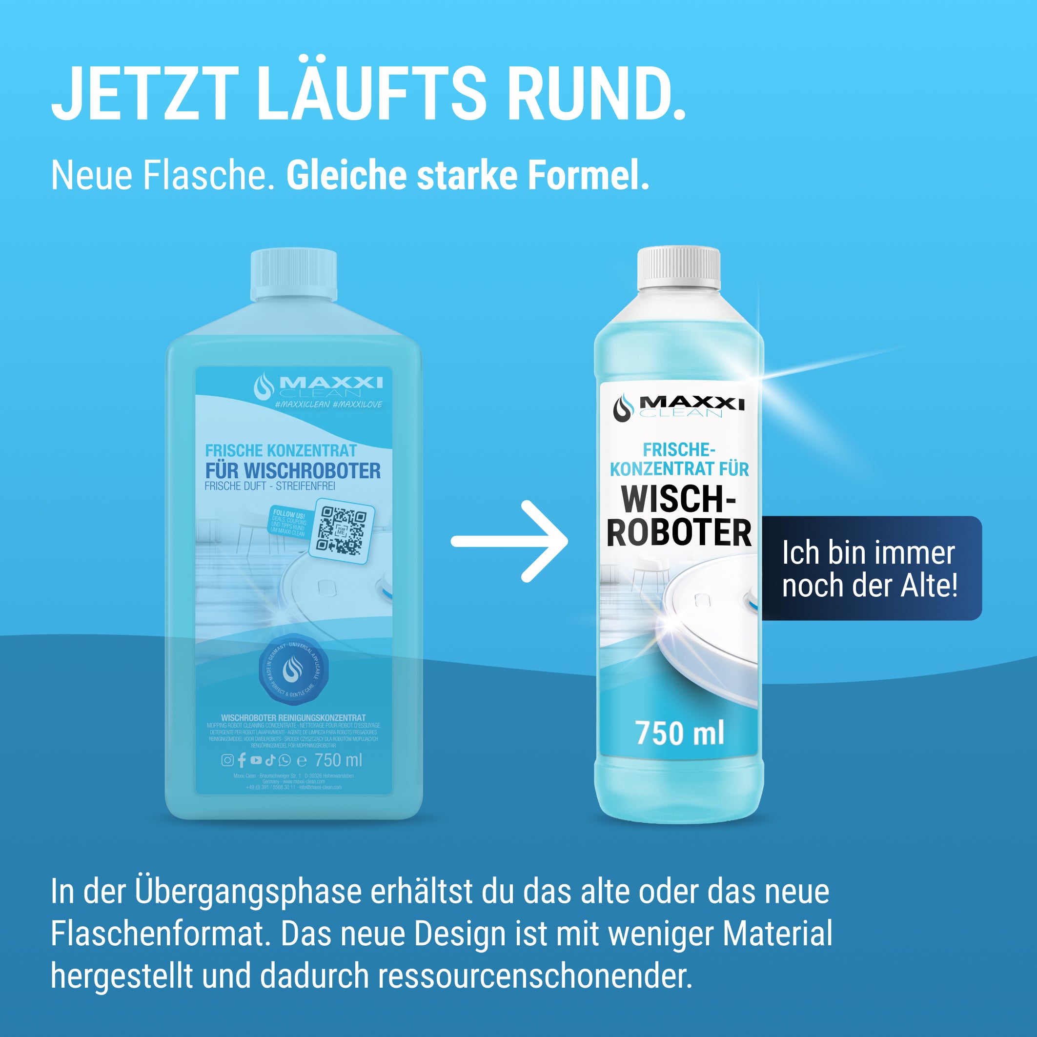 Nettoyant concentré pour robots de nettoyage avec parfum frais - 750 ml