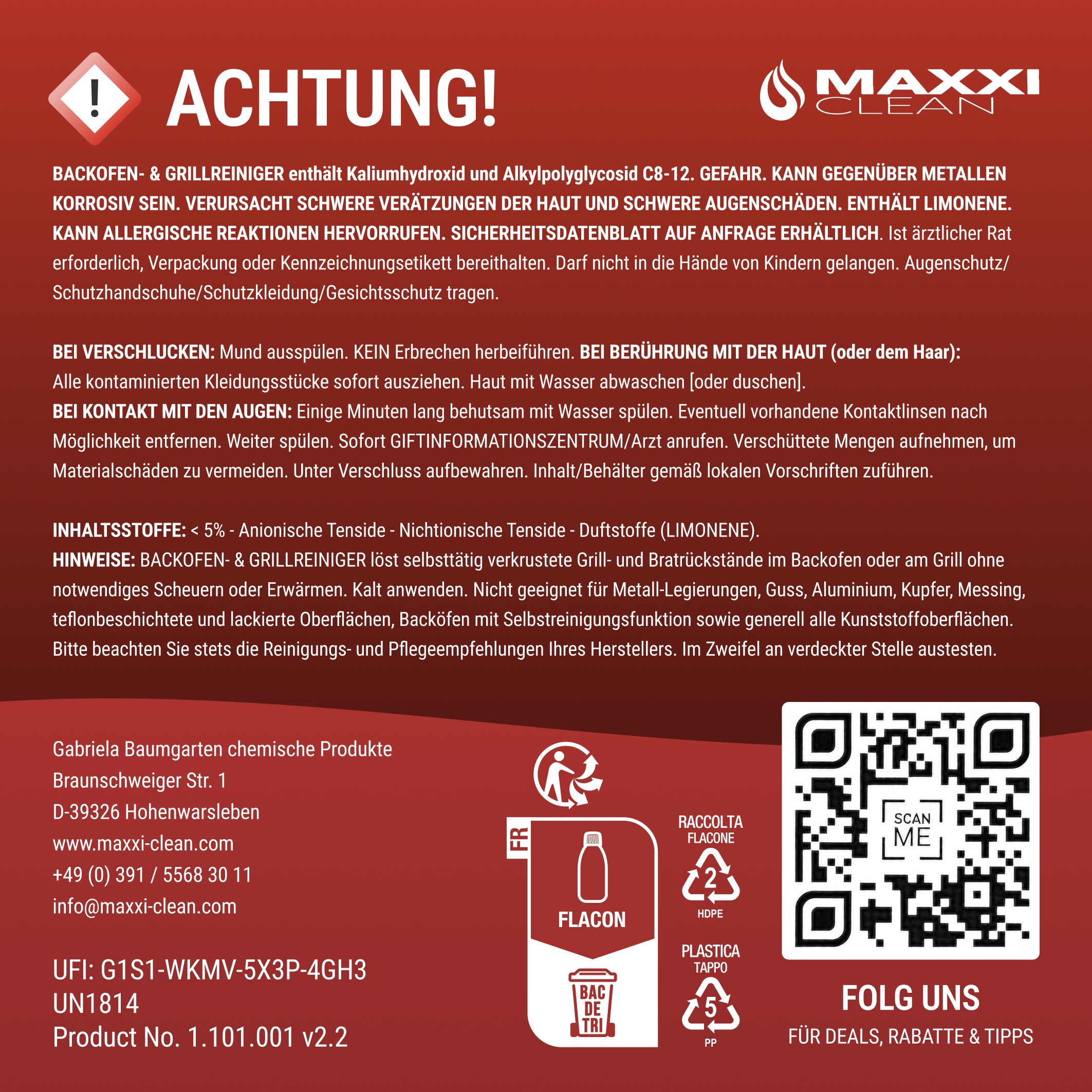 Backofen- & Grillreiniger 750 ml