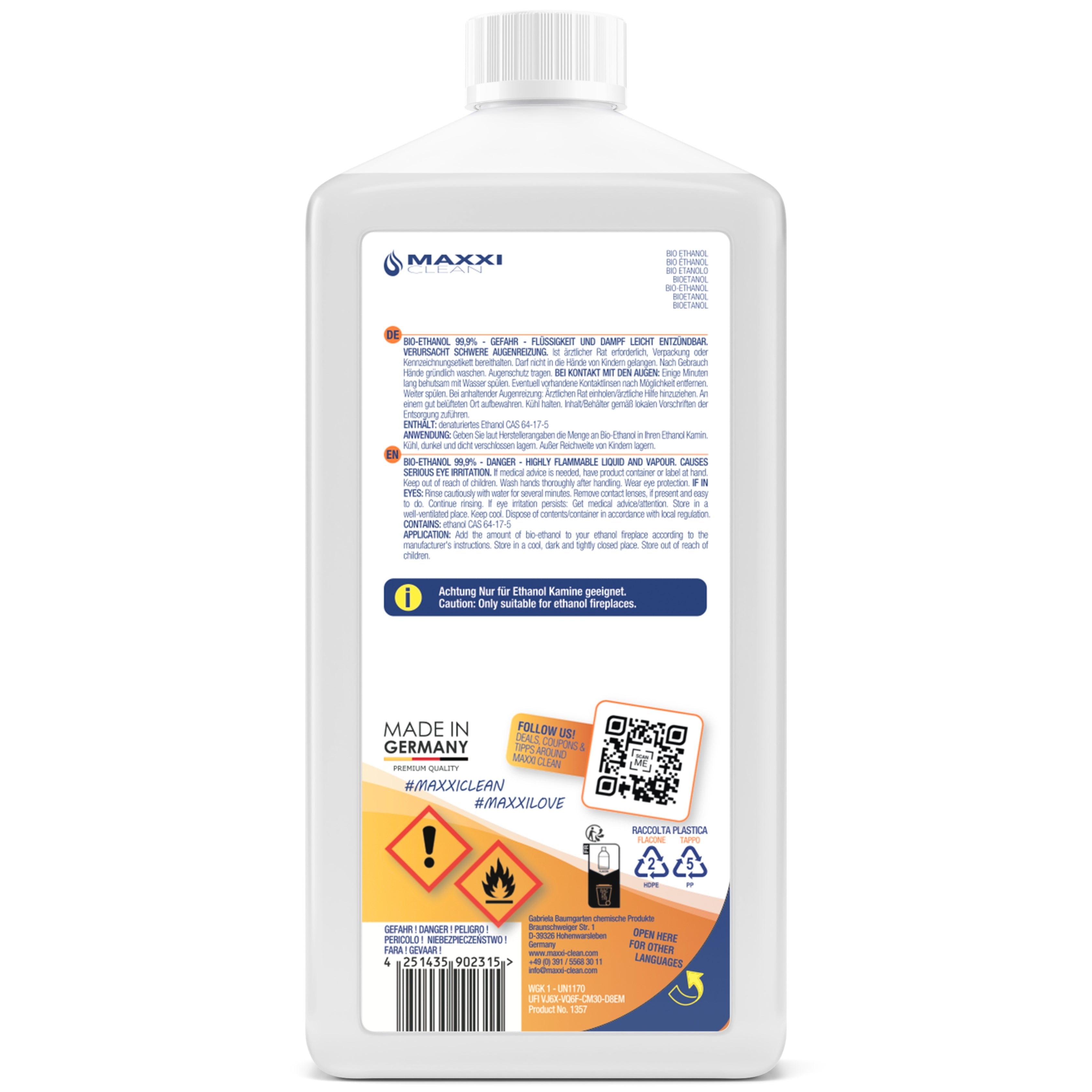 Bio Ethanol - 99,9% 750 ml
